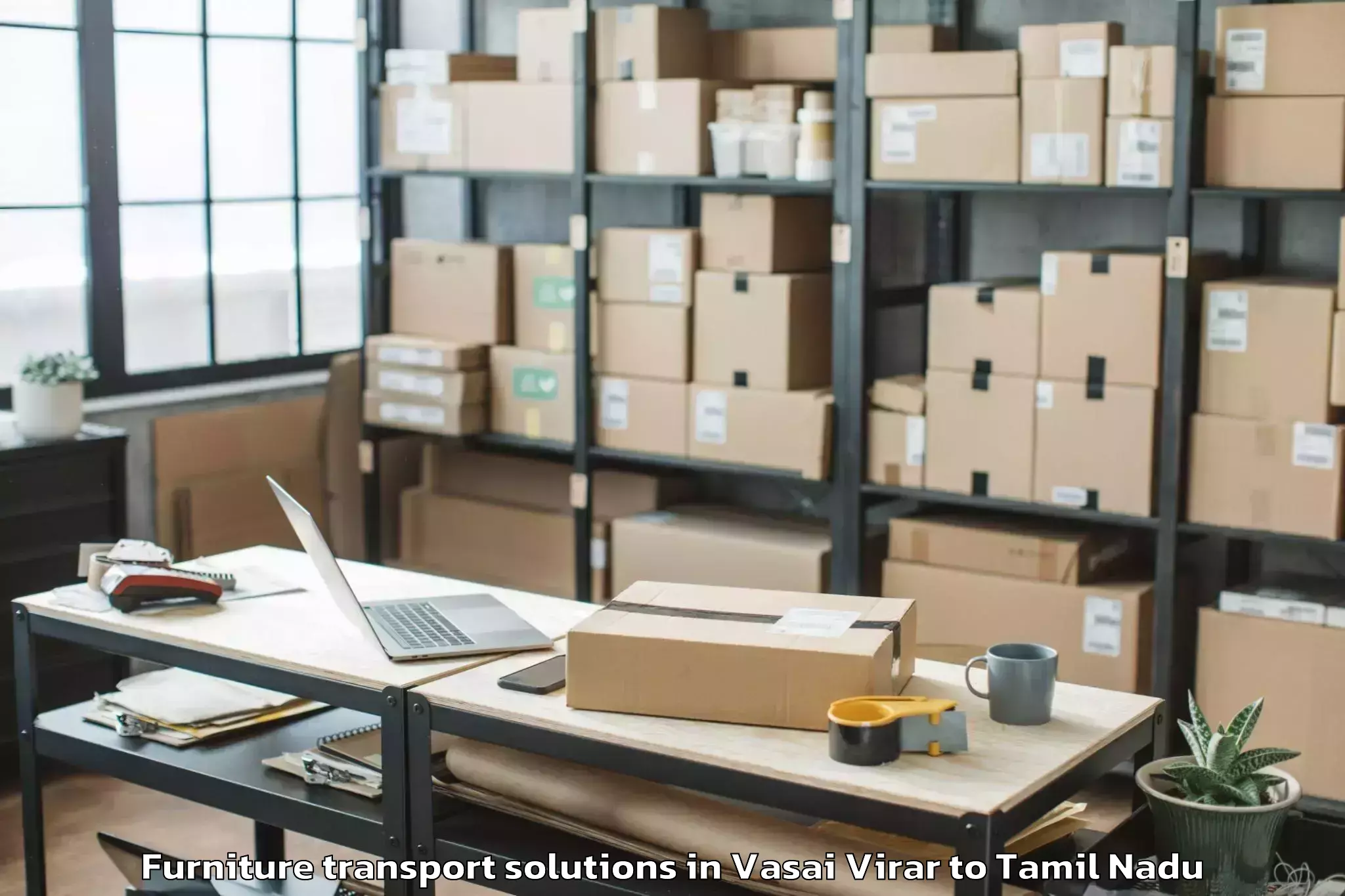 Professional Vasai Virar to Ambur Furniture Transport Solutions